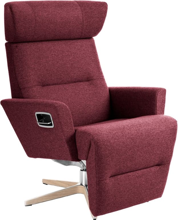 Svingfot ubehandlet eik/alu stoff Sheford aubergine