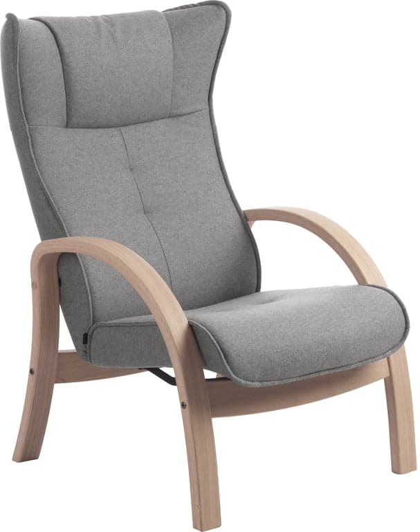 Stoff Sheford light grey, hvitoljet ramme