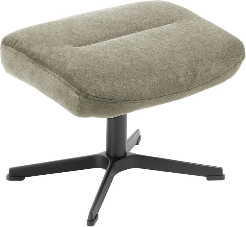Stoff Trapani Olive, kryssfot i svart aluminium